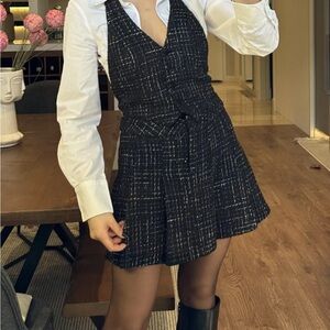 Zara Black and White Tweed Mini Dress
